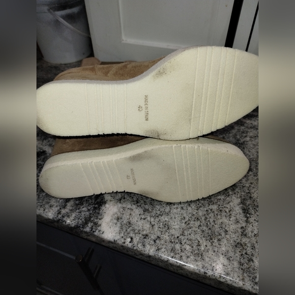 Renatta Jop wedge boots Chelsea tan suede made in Spain size 7 - Picture 6 of 11